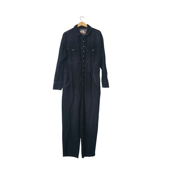 Free People x Care FP Townes Denim Coveralls/Jumpsuit Black Size Large - Picture 1 of 11